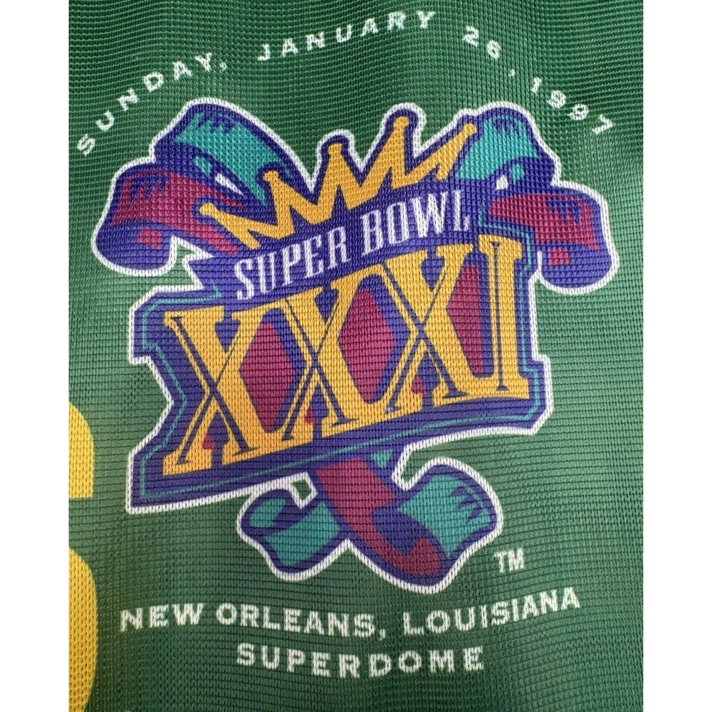 Vtg Green Bay Packers Super Bowl XXXI 1997 Flag Football Car Flag Superdome
